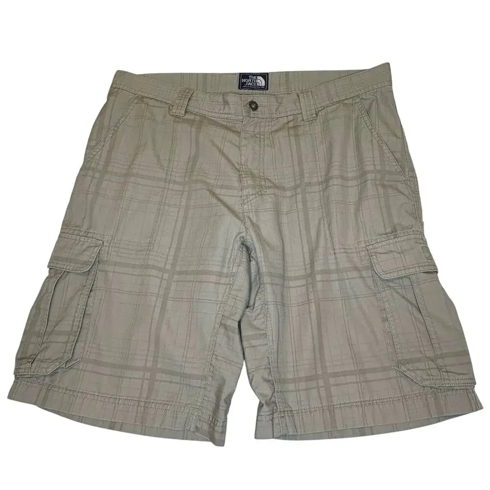 The North Face Cargo Shorts Men's 38R | Beige Plaid Ripstop Gorpcore Outdoor